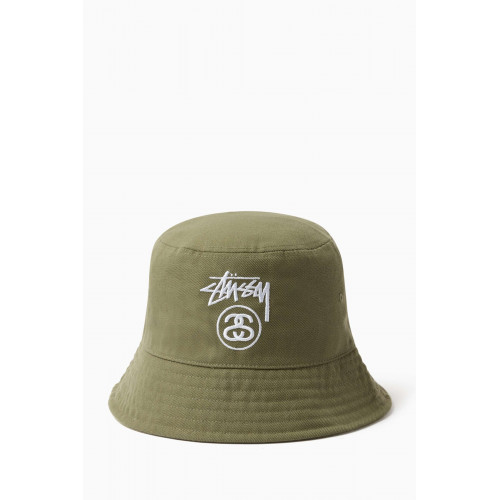 Stussy - Stock Lock Deep Bucket Hat in Twill Green