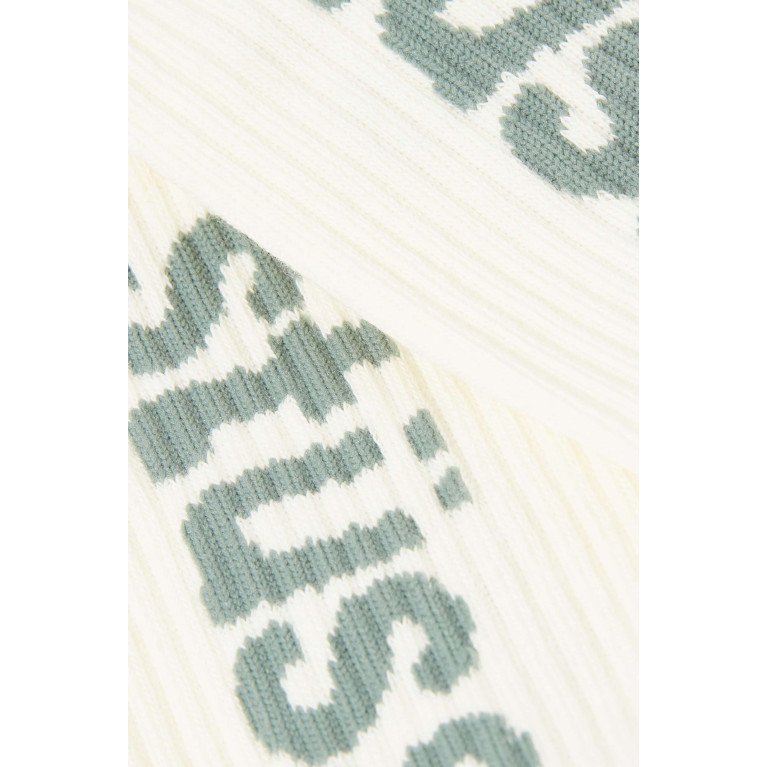 Stussy - Helvetica Crew Socks in Cotton-blend White