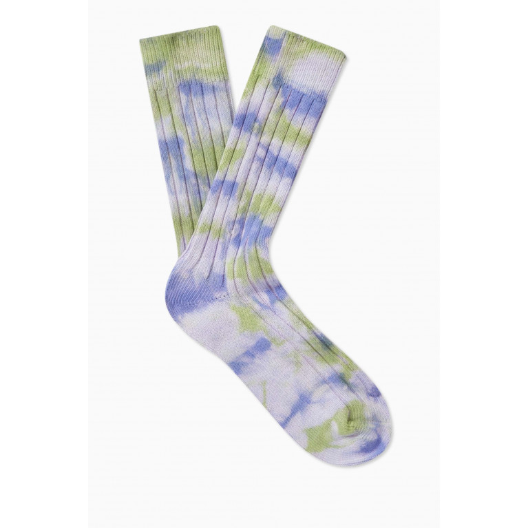 Stussy - Multi-dyed Ribbed Crew Socks in Cotton-blend Multicolour
