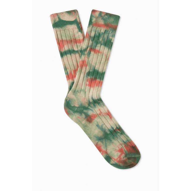 Stussy - Multi-dyed Ribbed Crew Socks in Cotton-blend Multicolour