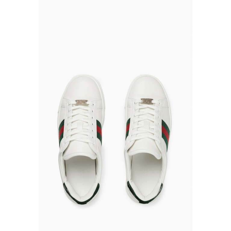 Gucci - Ace Web Sneakers in Leather