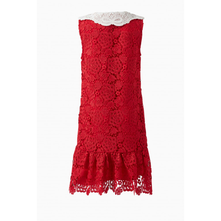 Self Portrait - Floral Lace Collar Dress in Polyester