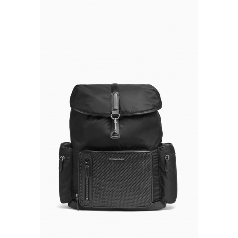 Zegna - PELLETESSUTA™ Backpack in Leather & Nylon