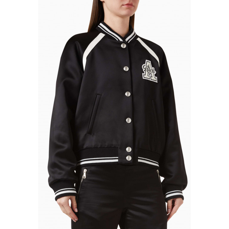Alessandra Rich - Patch Bomber Jacket in Satin