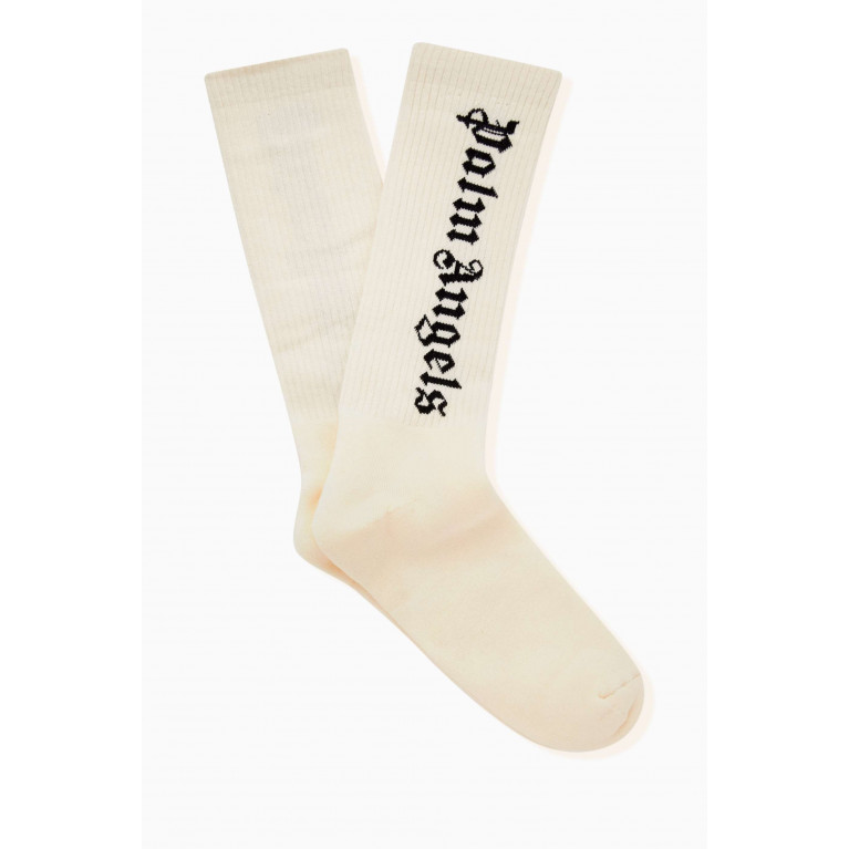 Palm Angels - Classic Logo Socks in Stretch Cotton-blend Neutral