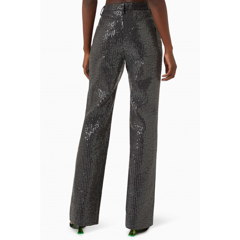 Rotate - Sequinned Straight-fit Jeans in Twill