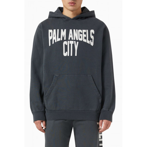 Palm Angels - PA City Logo Washed Hoodie in Cotton