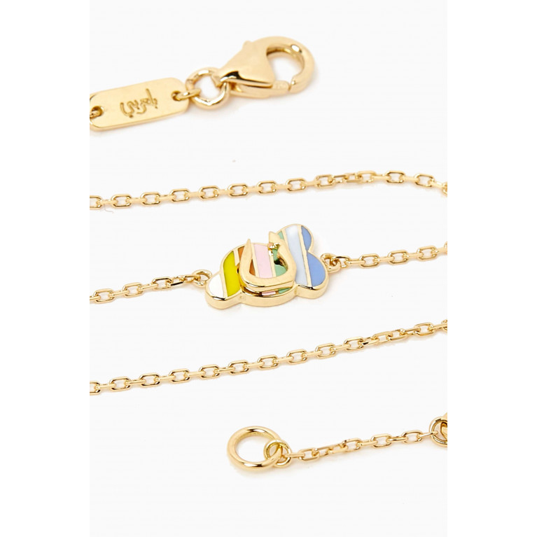 Bil Arabi - 'N' Letter Charm Bracelet in 18kt Yellow Gold