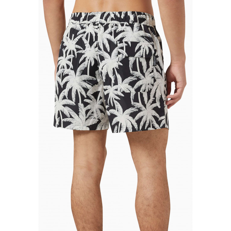 Palm Angels - All-over Palms-print Swimshorts in Nylon