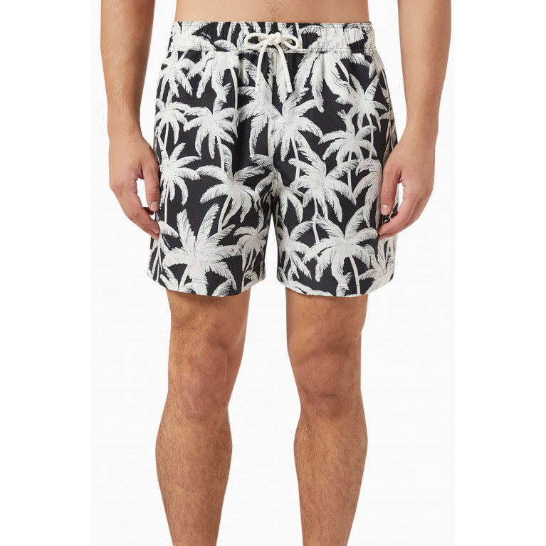 Palm Angels - All-over Palms-print Swimshorts in Nylon