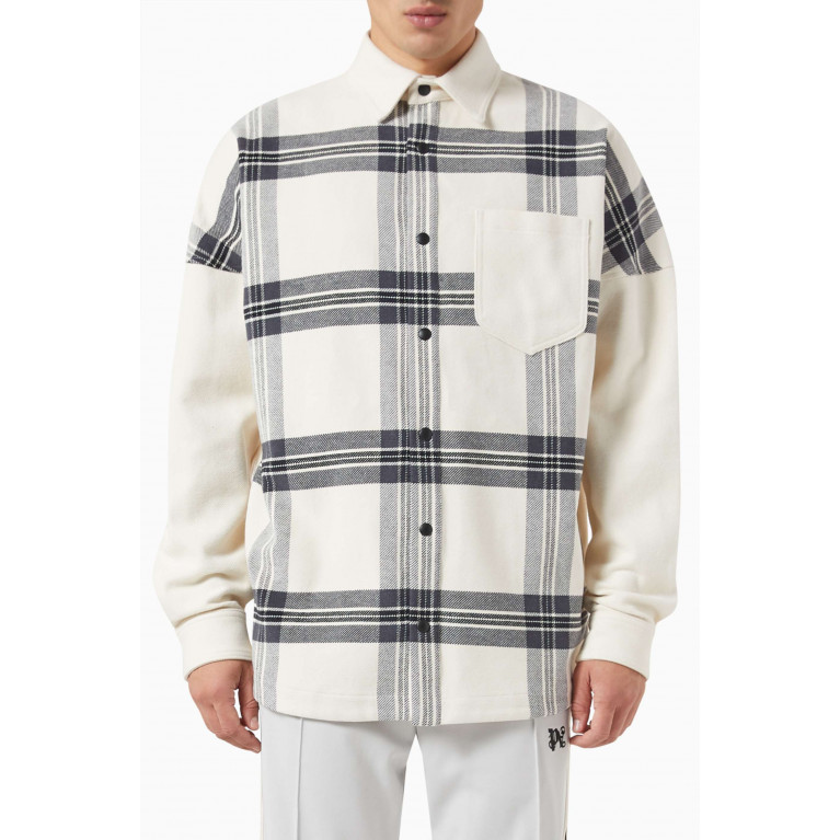 Palm Angels - Check Back Logo Overshirt in Cotton