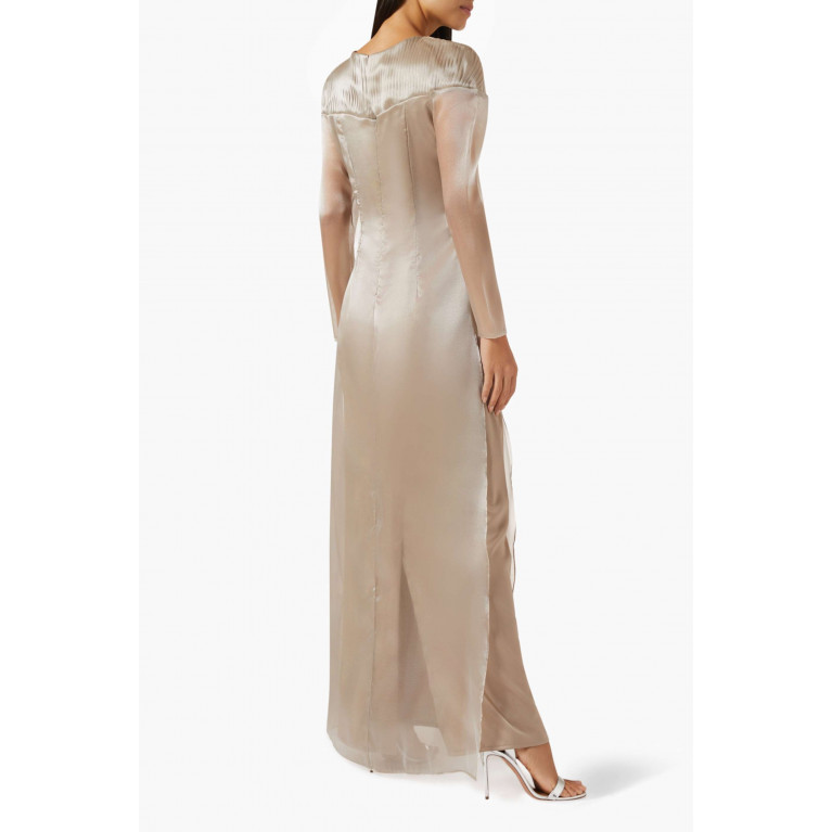 NASS - Embellished Maxi Dress in Organza Neutral