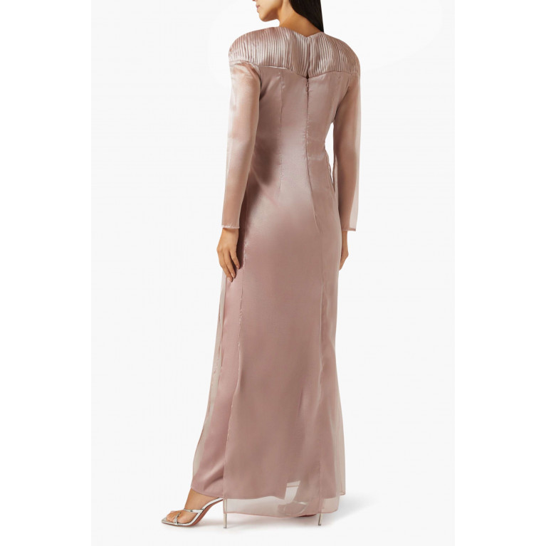 NASS - Embellished Maxi Dress in Organza Pink