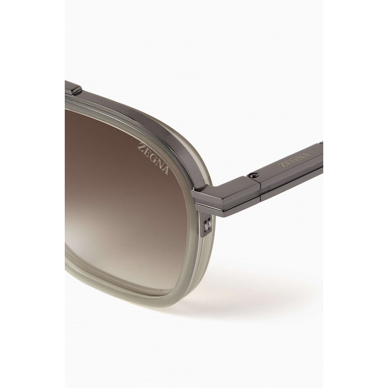 Zegna - Orizzonte I Aviator Sunglasses in Acetate & Metal