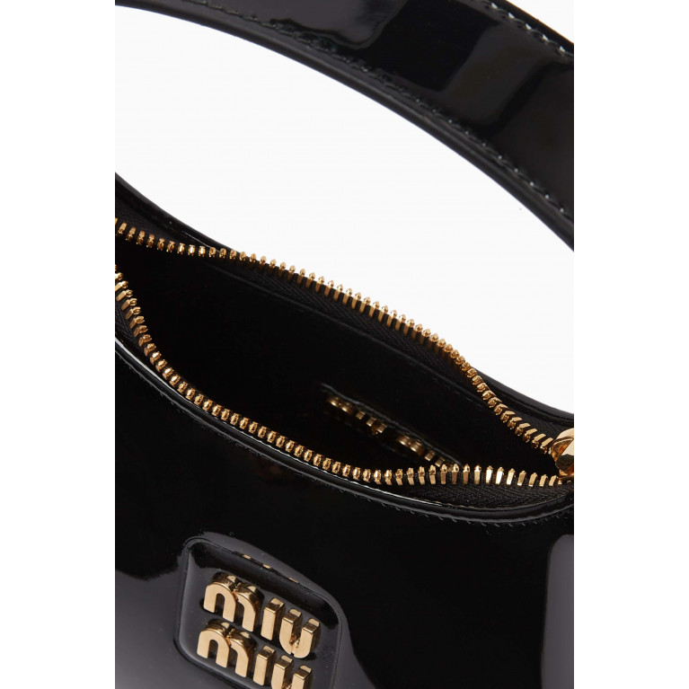 Miu Miu - Small Hobo Bag in Patent Leather Black