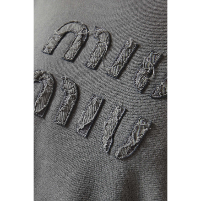 Miu Miu - Embroidered Logo Sweatshirt in Cotton-fleece