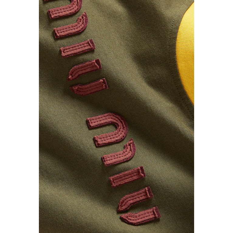 Miu Miu - Logo-patch Crop T-shirt in Cotton-jersey Green