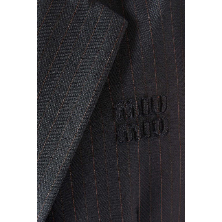 Miu Miu - Striped Logo Jacket in Wool