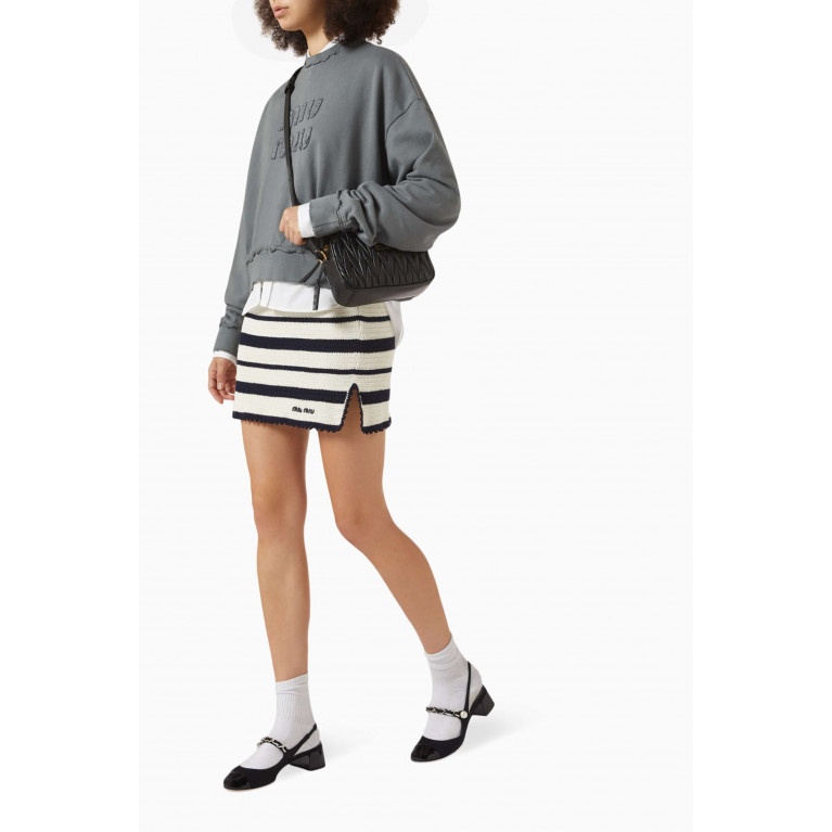 Miu Miu - Striped Knit Skirt in Cotton