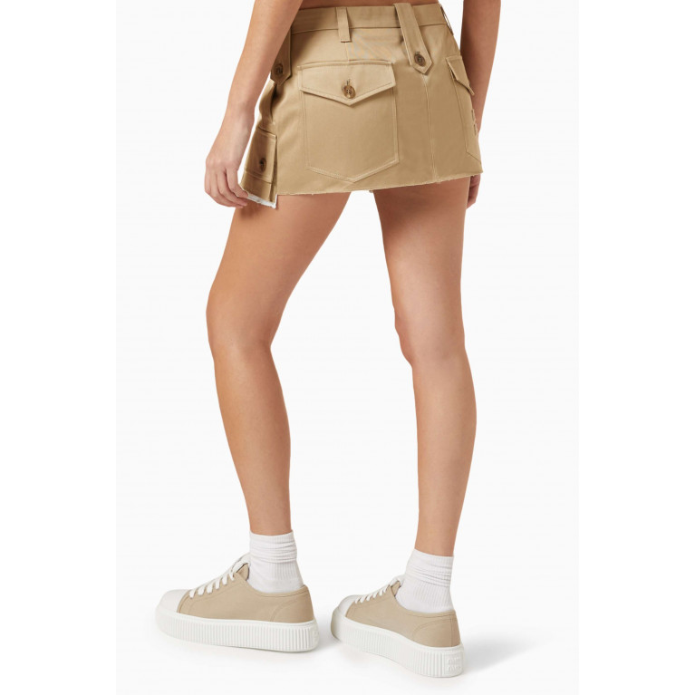 Miu Miu - Panama Belted Mini Skirt in Cotton