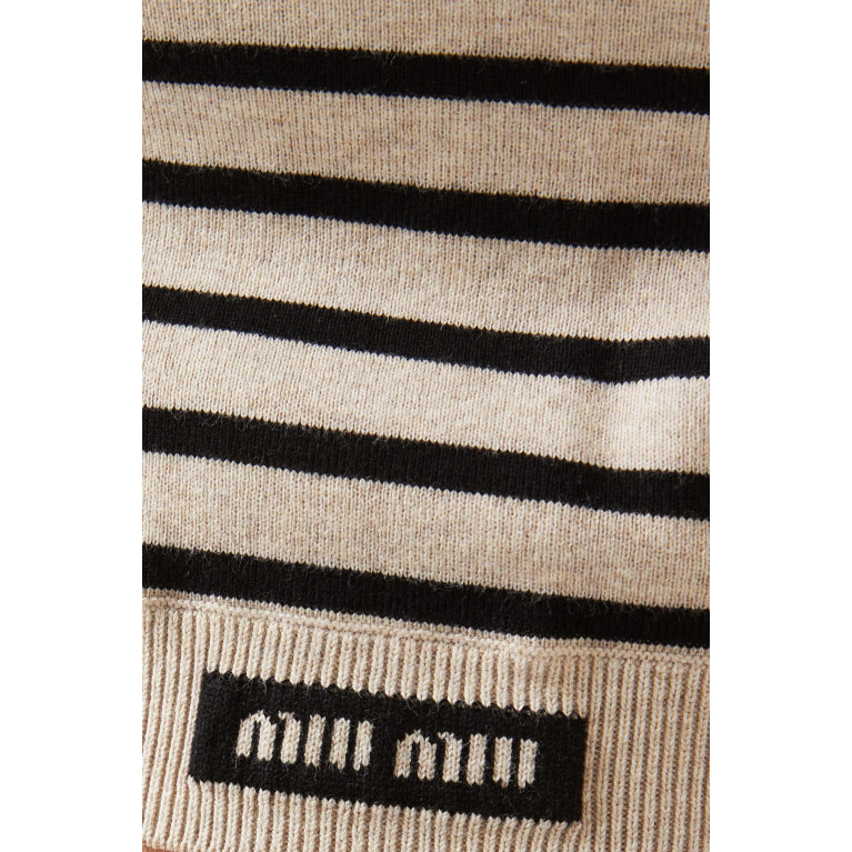 Miu Miu - Striped T-shirt in Cotton-knit