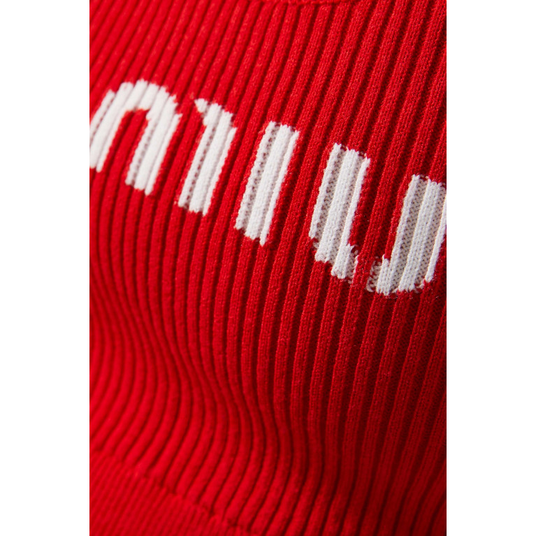 Miu Miu - Logo Crop Top in Ribbed-knit