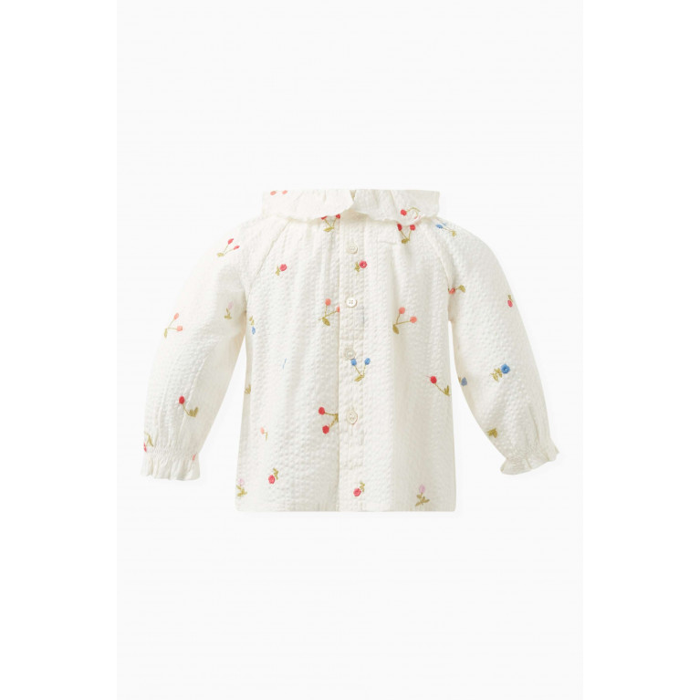 Bonpoint - Cherry Print Blouse in Waffle Cotton