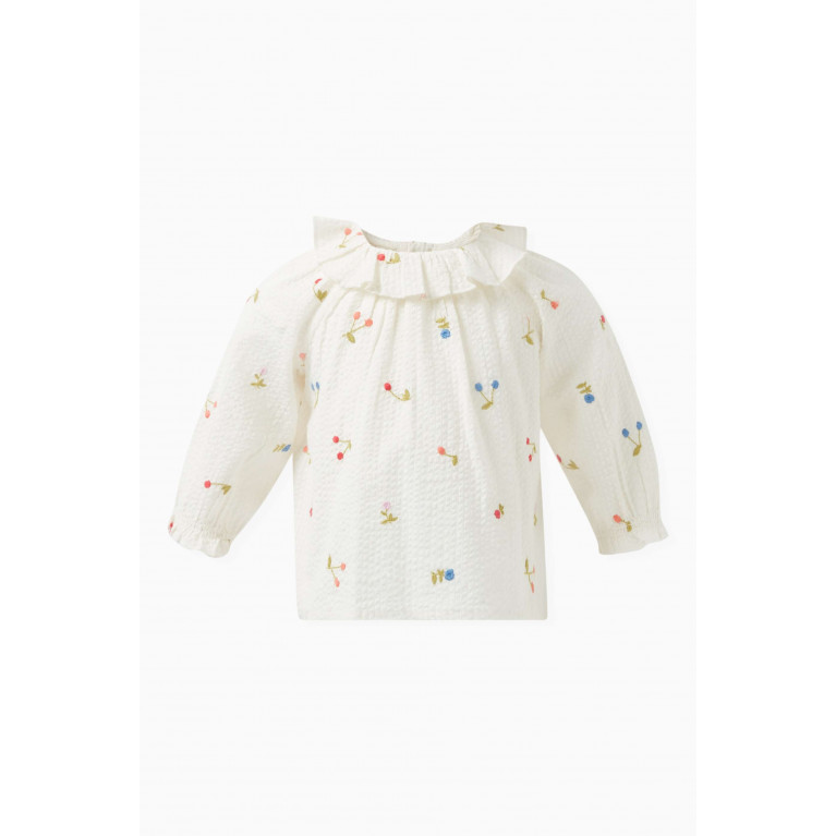Bonpoint - Cherry Print Blouse in Waffle Cotton
