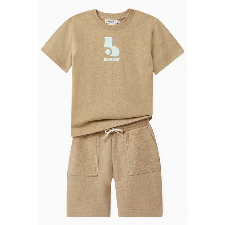 Bonpoint - Thibald Logo T-shirt in Recycled Cotton Blend Jersey