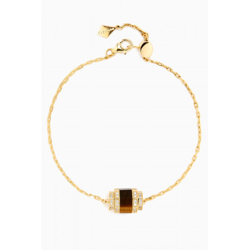 Samra - Azm Diamond & Tiger Eye Bracelet in 18kt Gold