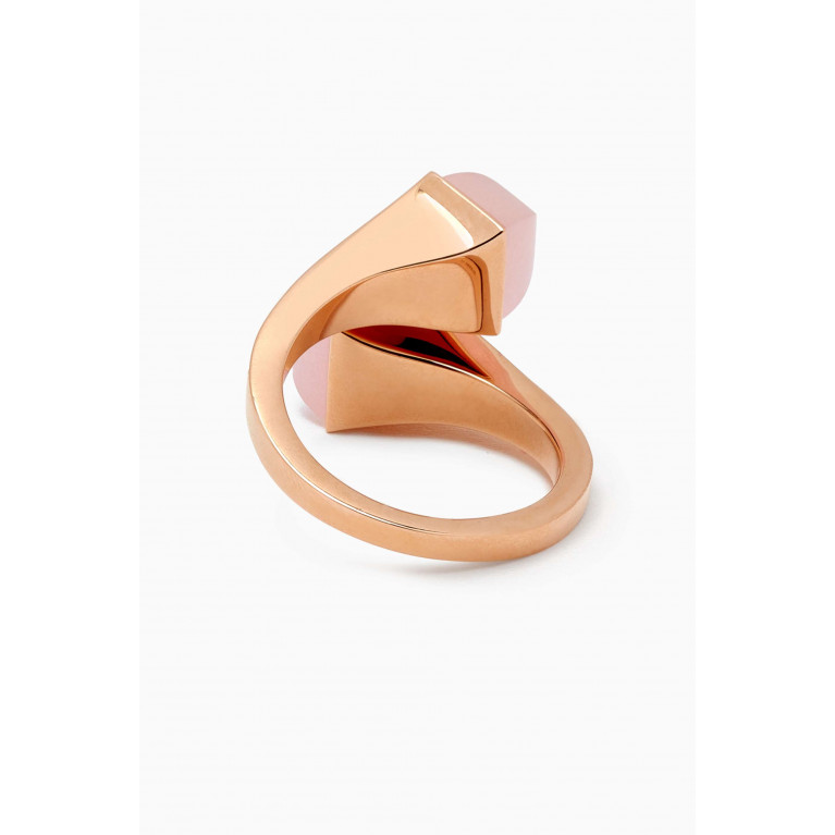 Marli - Cleo Diamond & Pink Quartz Ring in 18kt Rose Gold