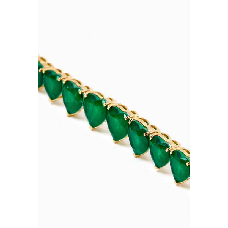 Dima Jewellery - Emerald Tennis Necklace in 18kt Yellow Gold