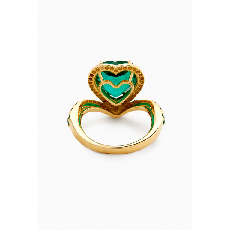 Dima Jewellery - Heart-shaped Emerald Ring in 18kt Gold