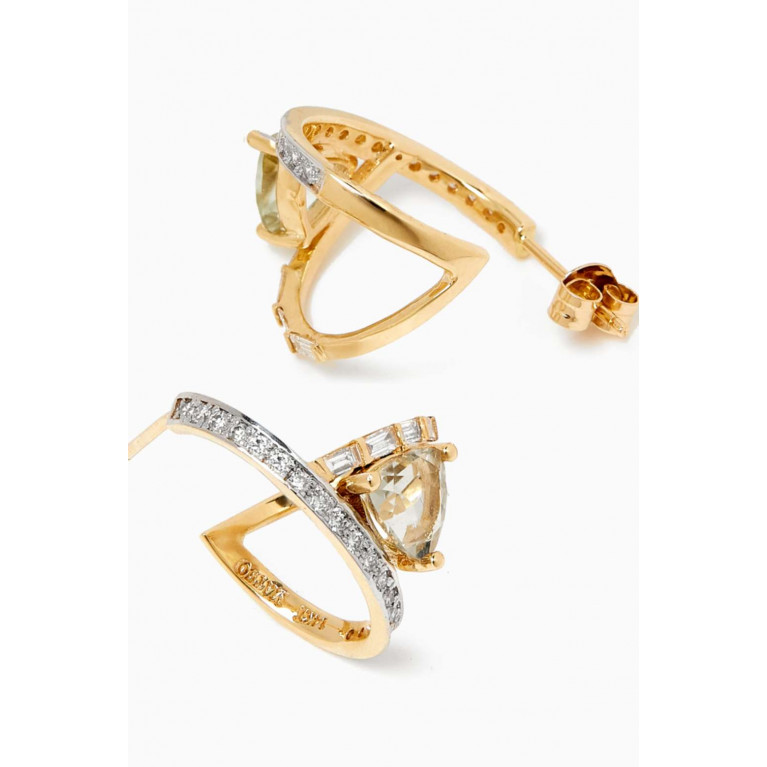Mateo New York - Diamond & Amethyst Y Hoop Earrings in 14kt Yellow Gold