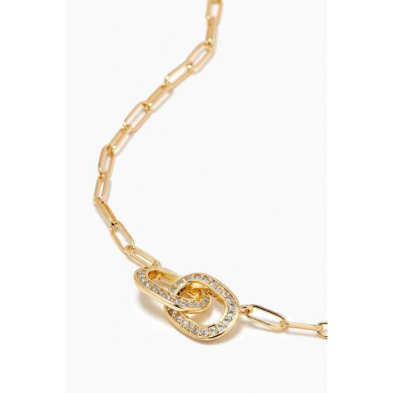 By Adina Eden - Pavé Chain-link Necklace in 14kt Gold-plated Brass