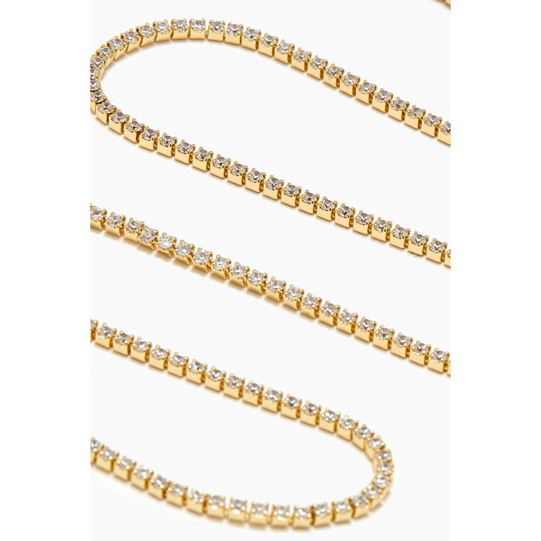 By Adina Eden - Classic Thin Tennis Choker in 14kt Gold-plated Sterling Silver