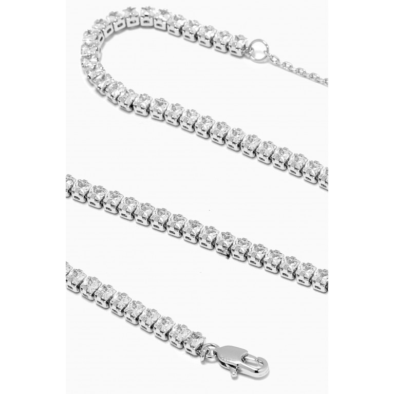 By Adina Eden - Thin Tennis Choker in Sterling Silver Silver
