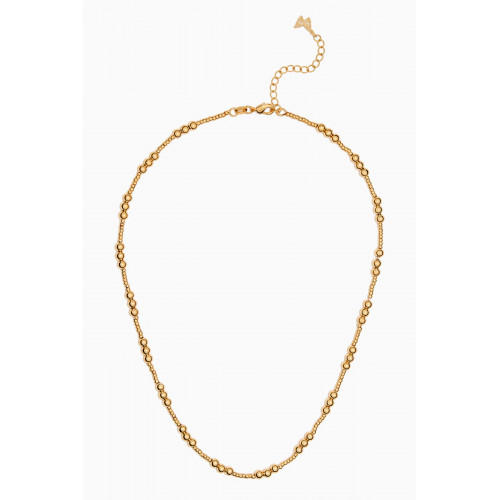 By Adina Eden - Dainty Beaded Ball Necklace in 14kt Gold-plated Brass