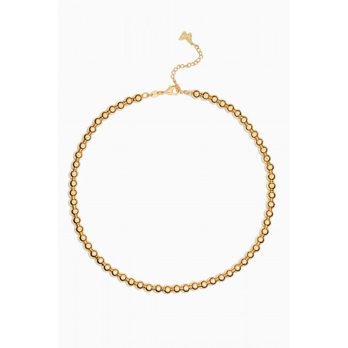 By Adina Eden - Chunky Beaded Ball Necklace in 14kt Gold-plated Brass
