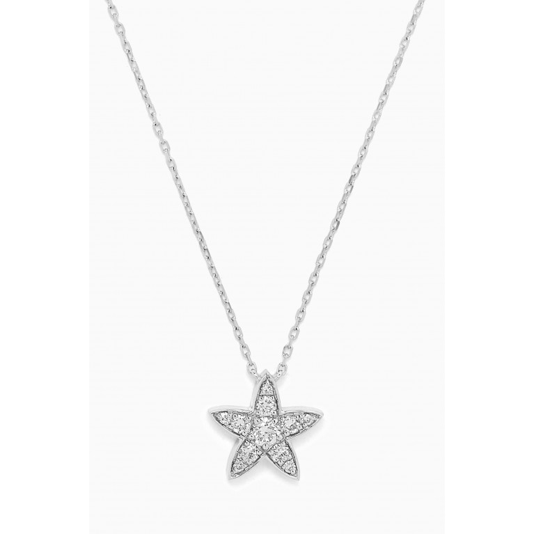 Fergus James - Star Diamond Pendant Necklace in 18kt White Gold