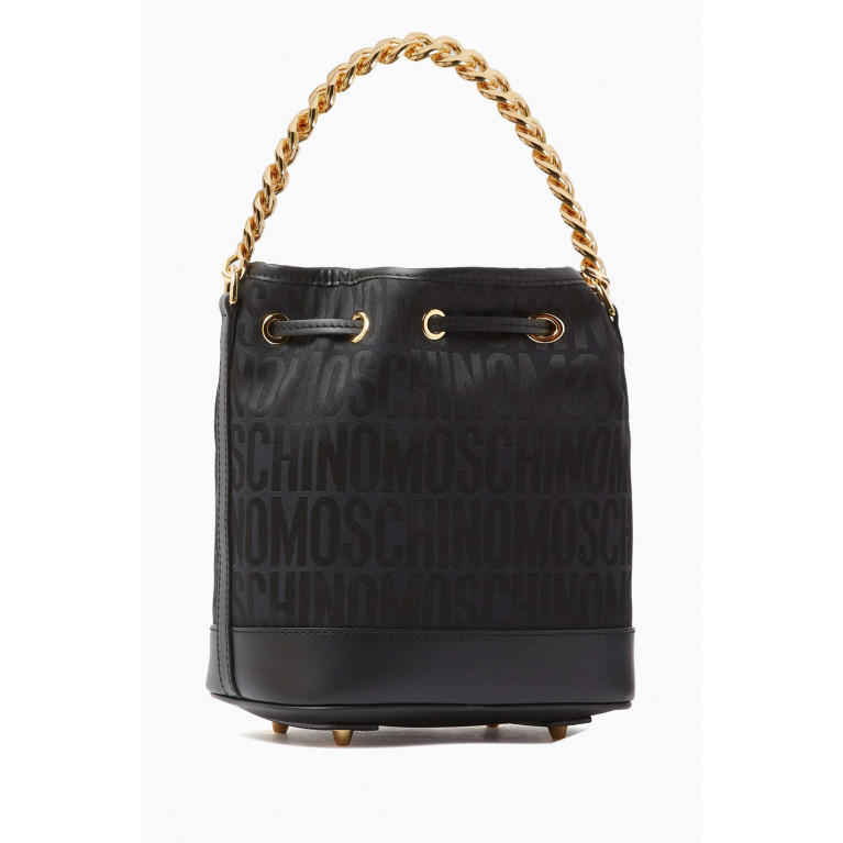Moschino - Small Bucket Bag in Jacquard Nylon Black