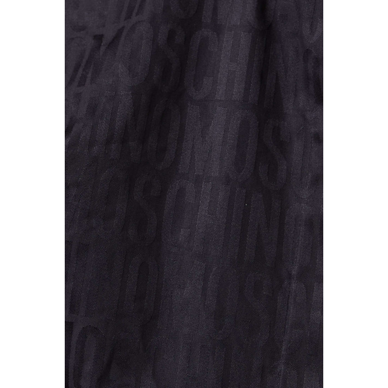 Moschino - Logo Print Shirt in Cotton Poplin Jacquard Black