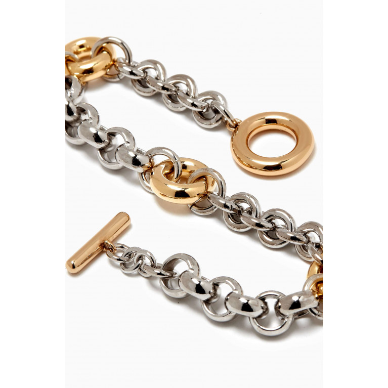 Laura Lombardi - Two Tone Fillia Bracelet in 14kt Gold & Platinum-plated Brass
