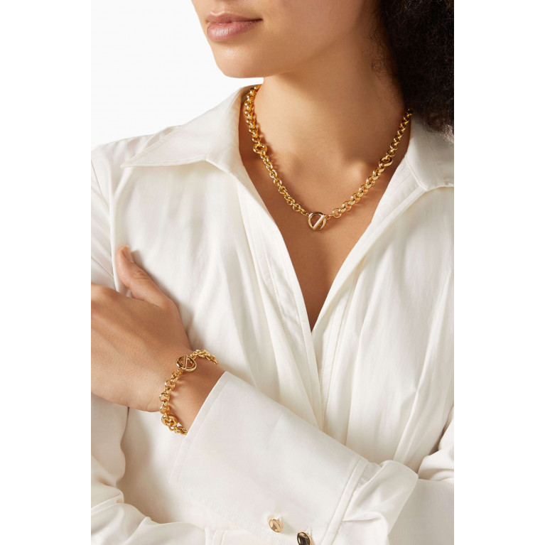 Laura Lombardi - Fillia Necklace in 14kt Gold & Platinum-plated Brass