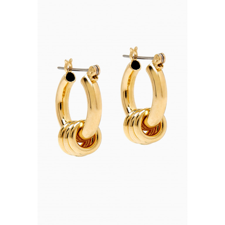 Laura Lombardi - Small Fillia Hoop Earrings in 14kt Gold-plated Raw Brass