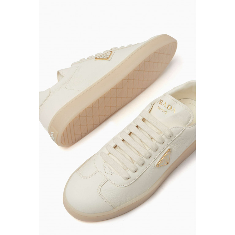 Prada - Lane Triangle Logo Sneakers in Smooth Leather