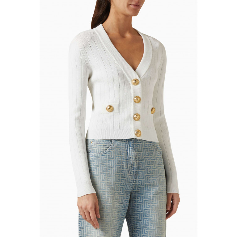 Balmain - Buttoned Cardigan in Viscose-knit