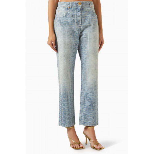 Balmain - Monogram Straight-fit Jeans in Denim