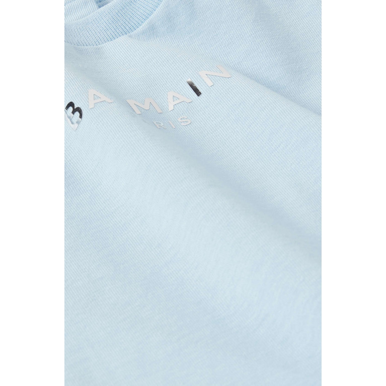 Balmain - Logo T-Shirt in Cotton Blue