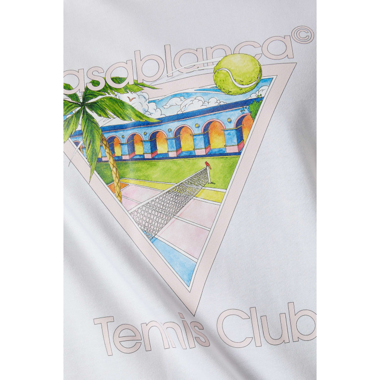 Casablanca - Tennis Club Logo T-shirt in Organic Cotton-jersey